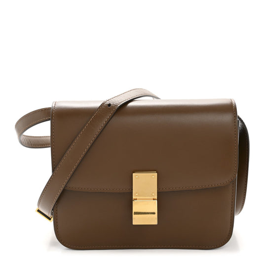 Smooth Calfskin Small Classic Box Flap Bag Camel