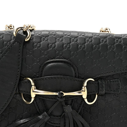 Microguccissima Mini Emily Chain Shoulder Bag Black