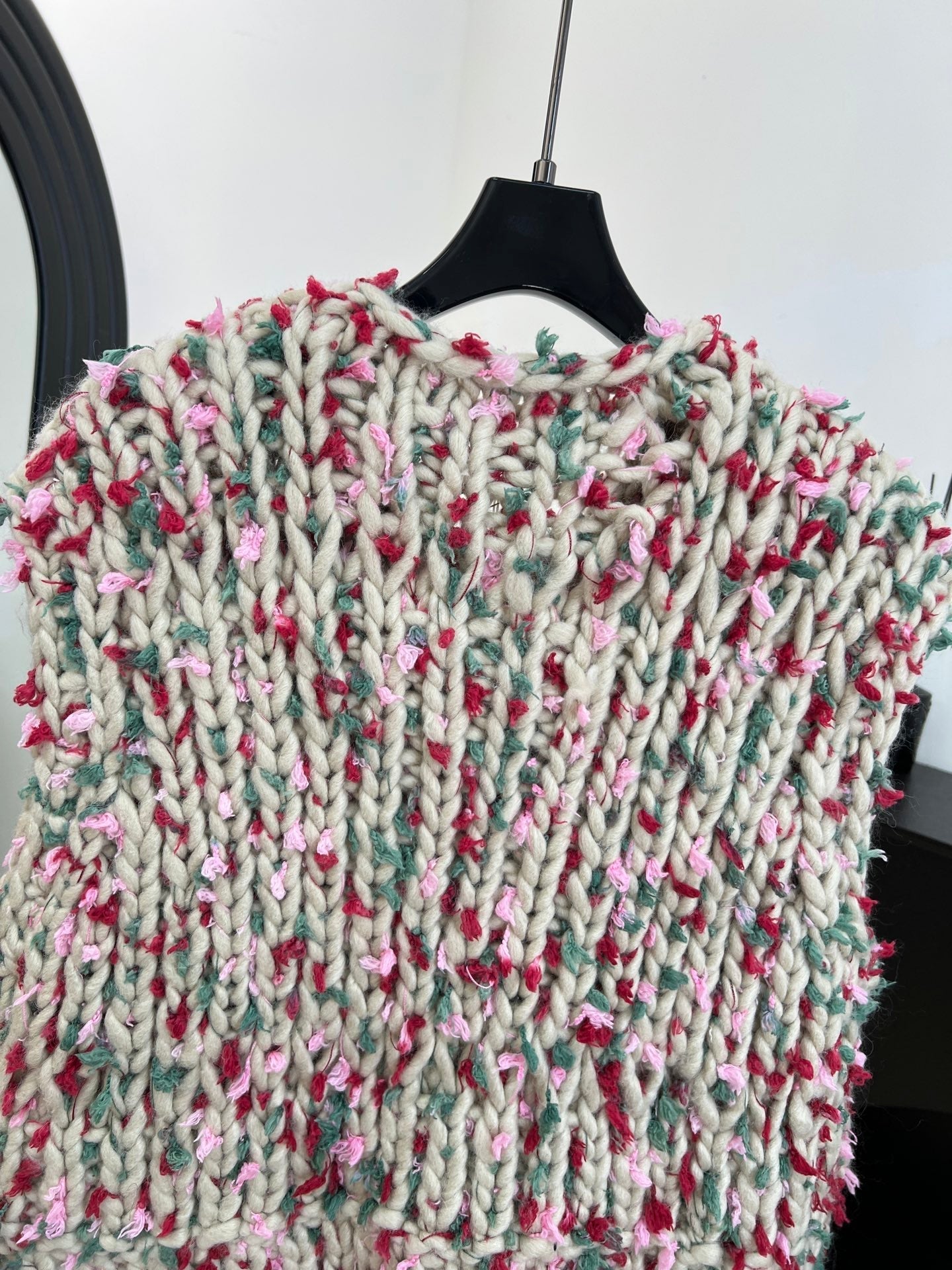 Chanel Hand-crocheted Colorful Pom-pom Vest Cashmere