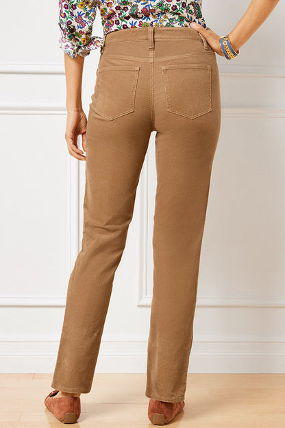 PANTALONES DE PANA ELÁSTICA CON PIERNA RECTA