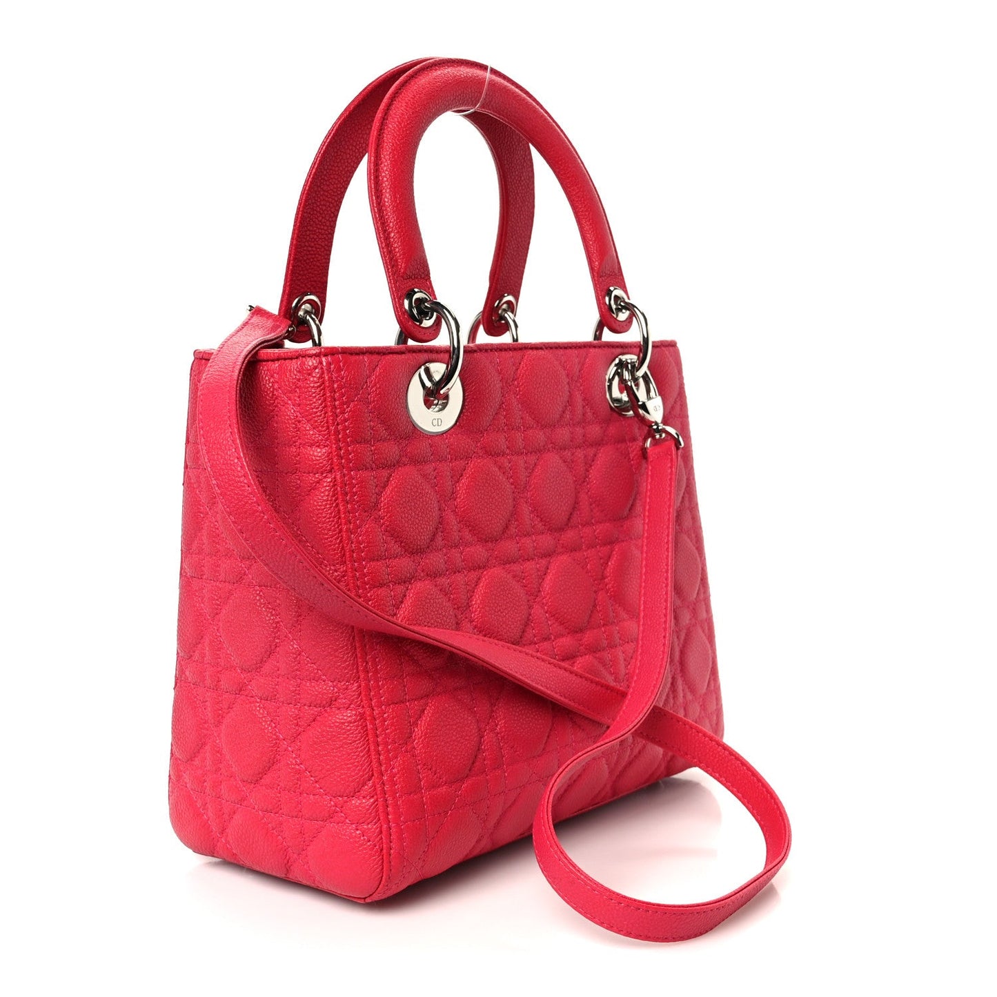 Grained Calfskin Cannage Medium Lady Dior Pink