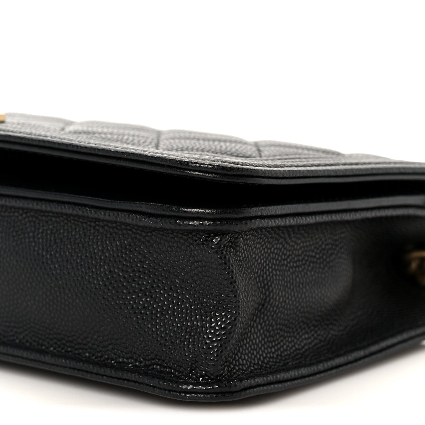 Caviar Quilted Boy Wallet On Chain WOC Black