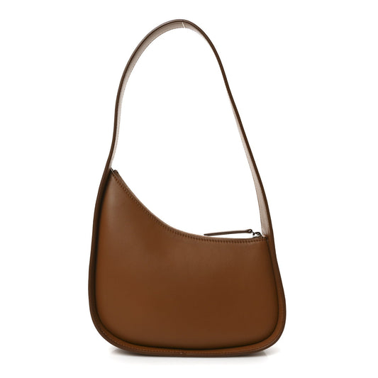 Smooth Calfskin Half Moon Shoulder Bag Chestnut