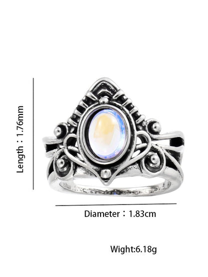 Anillo vintage de piedra lunar 
