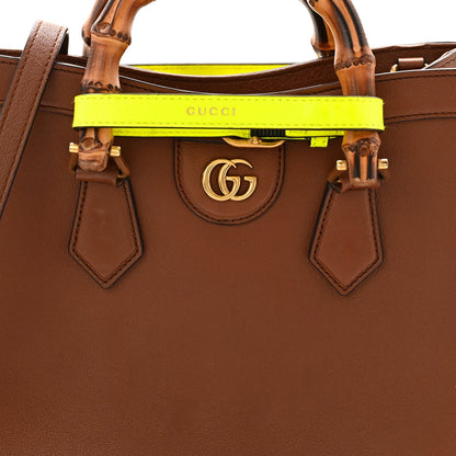 Wonka Grain Calfskin Small Diana Tote Bag Cuir Yellow Fluo