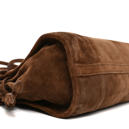 Suede Triangle Medium Bonnie Shoulder Bag Cacao