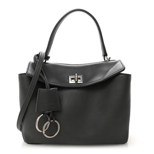 Natural Smooth Calfskin Mini Rodeo Top Handle Handbag Grey