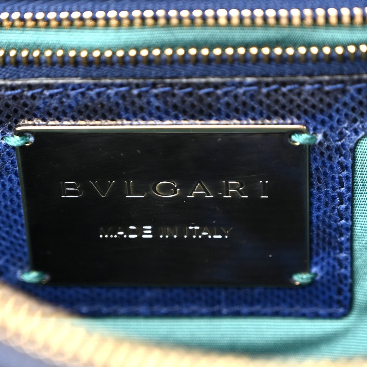 Shiny Karung Medium Serpenti Forever Crossbody Bag Dark Blue