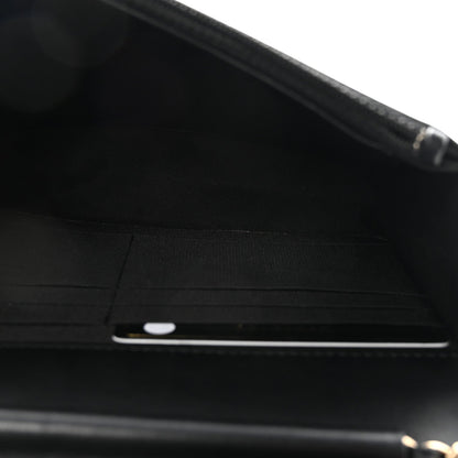 Caviar Quilted CC Filigree Wallet On Chain WOC Black