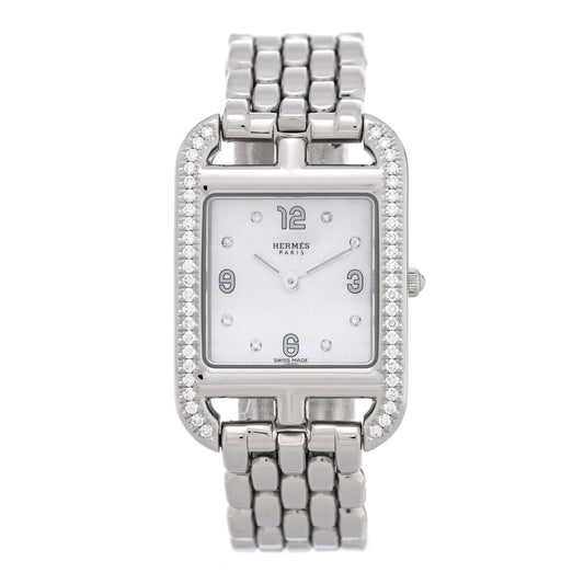 Stainless Steel Diamond Bezel Mother of Pearl 23mm Cape Cod Quartz Watch