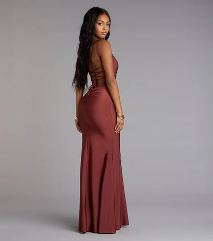 Gabriella Lace-Up Mermaid Formal Dress