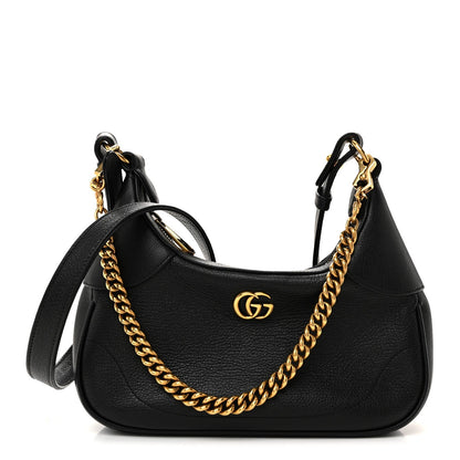 Goatskin Small Aphrodite Shoulder Bag Black