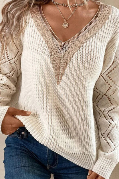 Suéter de punto holgado e informal para mujer.
