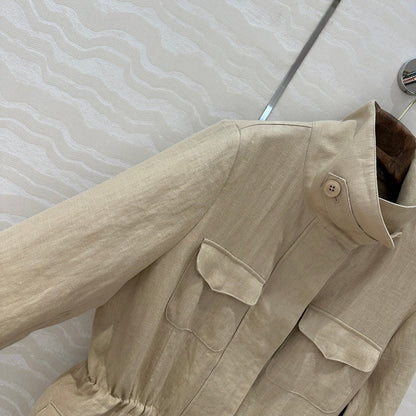 LP CLASSIC STAND-COLLAR LINEN JACKET