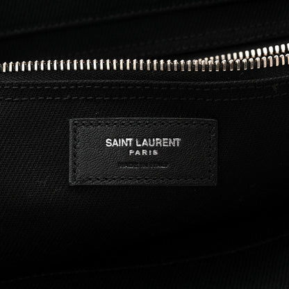Linen Calfskin Rive Gauche Tote Black