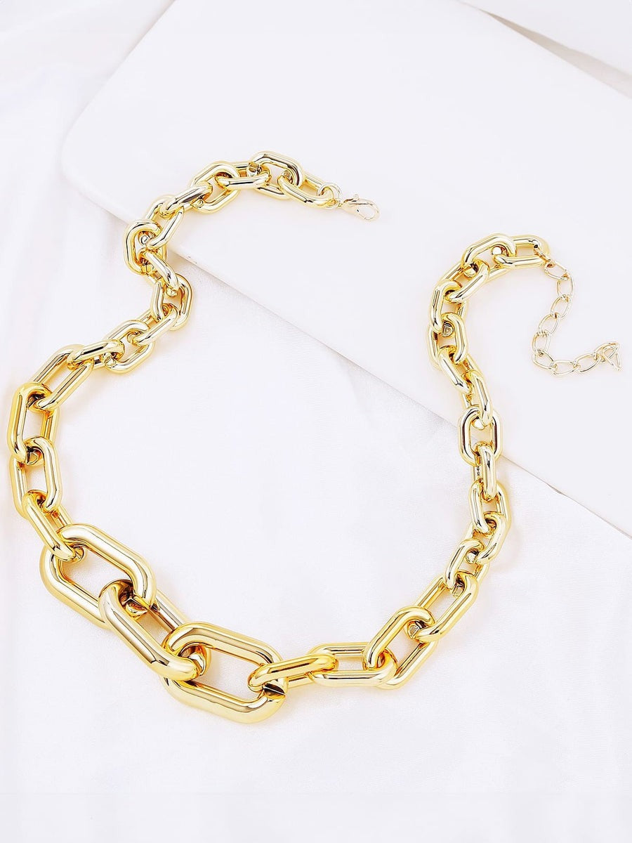 Collar de cadena gruesa con clip de papel 