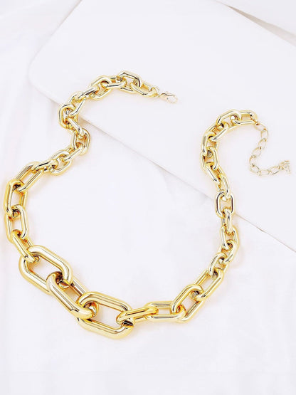 Collar de cadena gruesa con clip de papel 