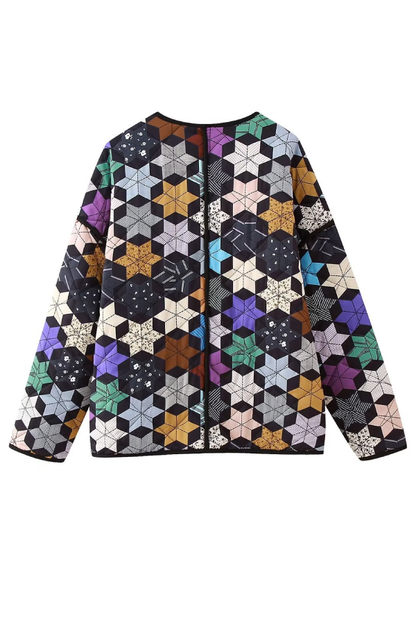 Chaqueta holgada de algodón con estampado de estrellas de cinco puntas 