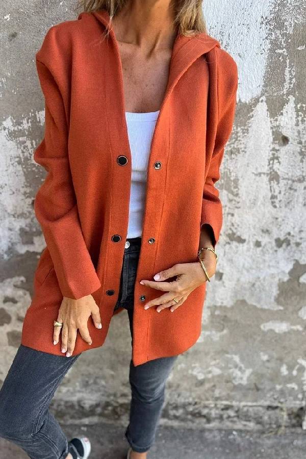 Abrigo casual de color liso para mujer