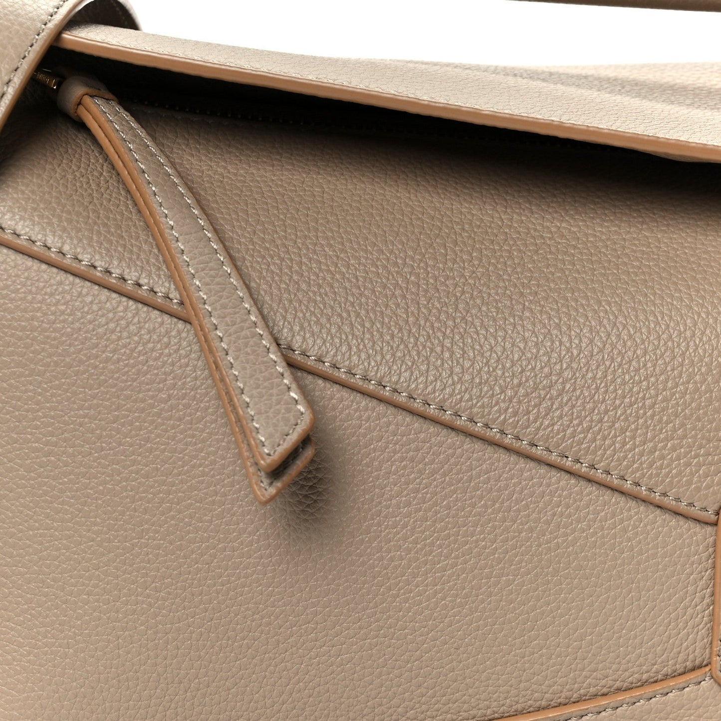 Grained Calfskin Small Puzzle Edge Bag Sand