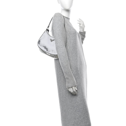Spazzolato Cleo Shoulder Bag Argento