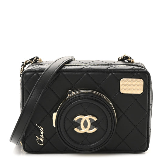 Lambskin Quilted Coco Click Bag Black