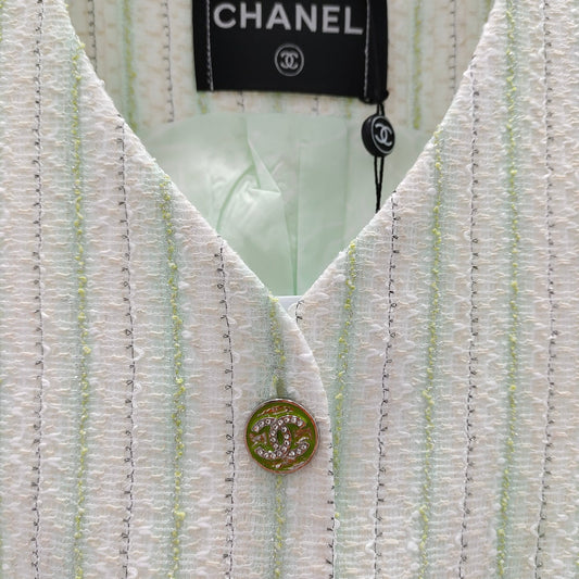 CC Refreshing Vest White Green Polyester 215764