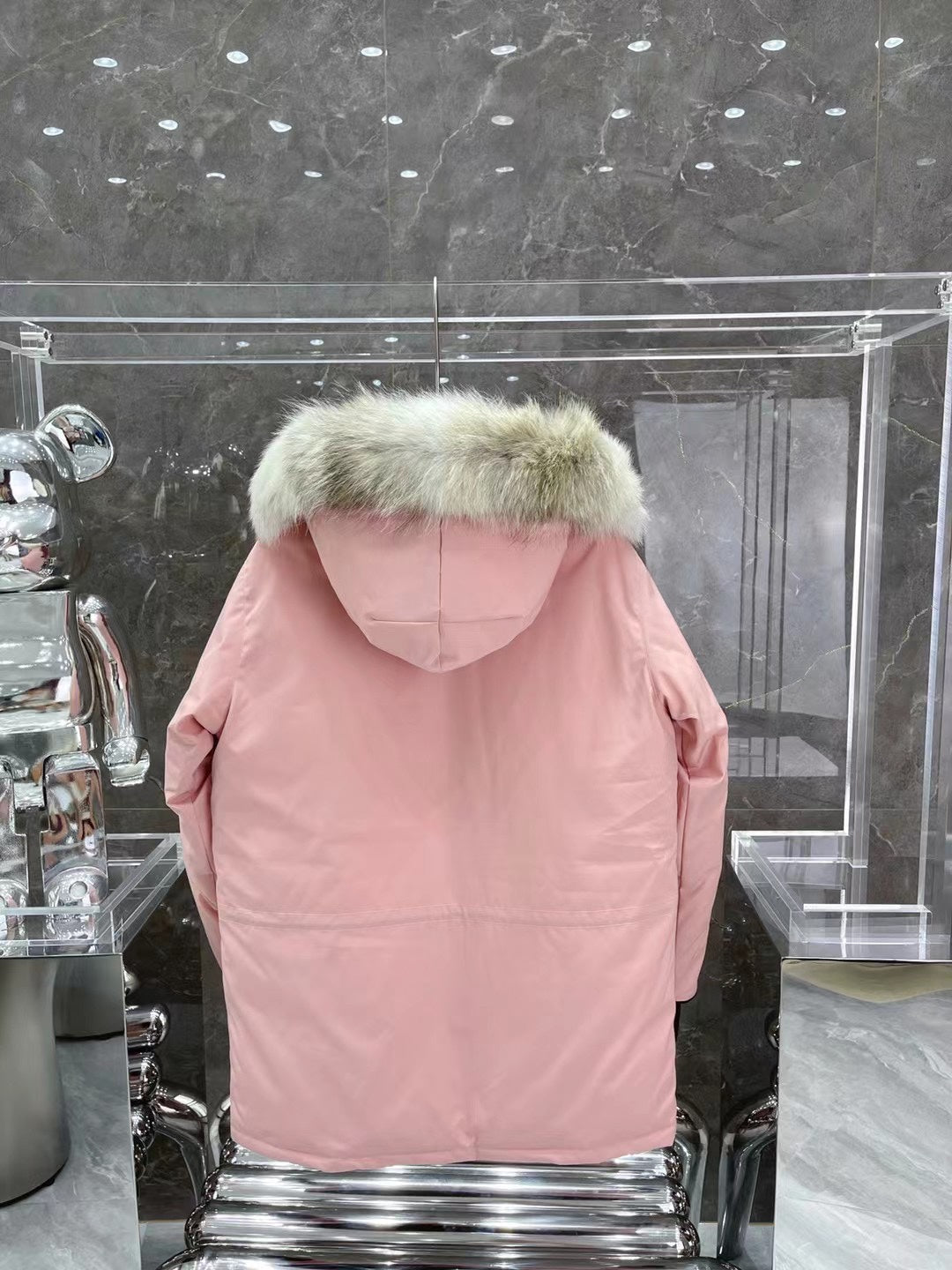 C. Goose Bomber Jacket Light Pink Polyester 0033