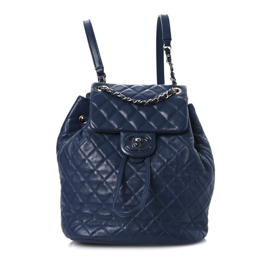 Calfskin Quilted Small Urban Spirit Backpack Blue