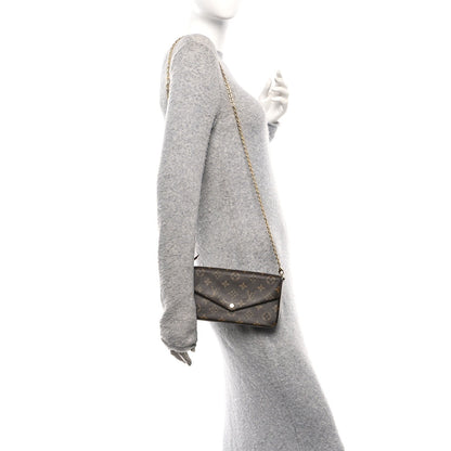 Monogram Pochette Felicie Chain Wallet Fuchsia