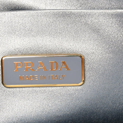 Satin Crystal Mini Bag With Chain Celeste