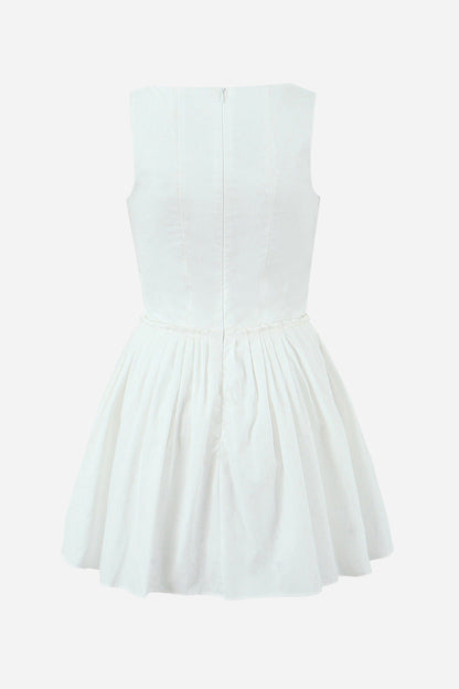 Minivestido plisado con bustier sin mangas 