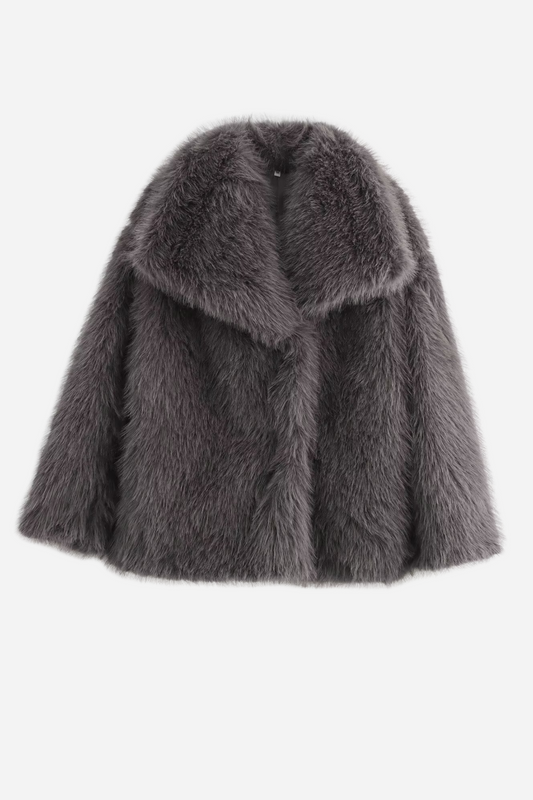 Chaqueta con cuello chal de piel sintética Lucy 
