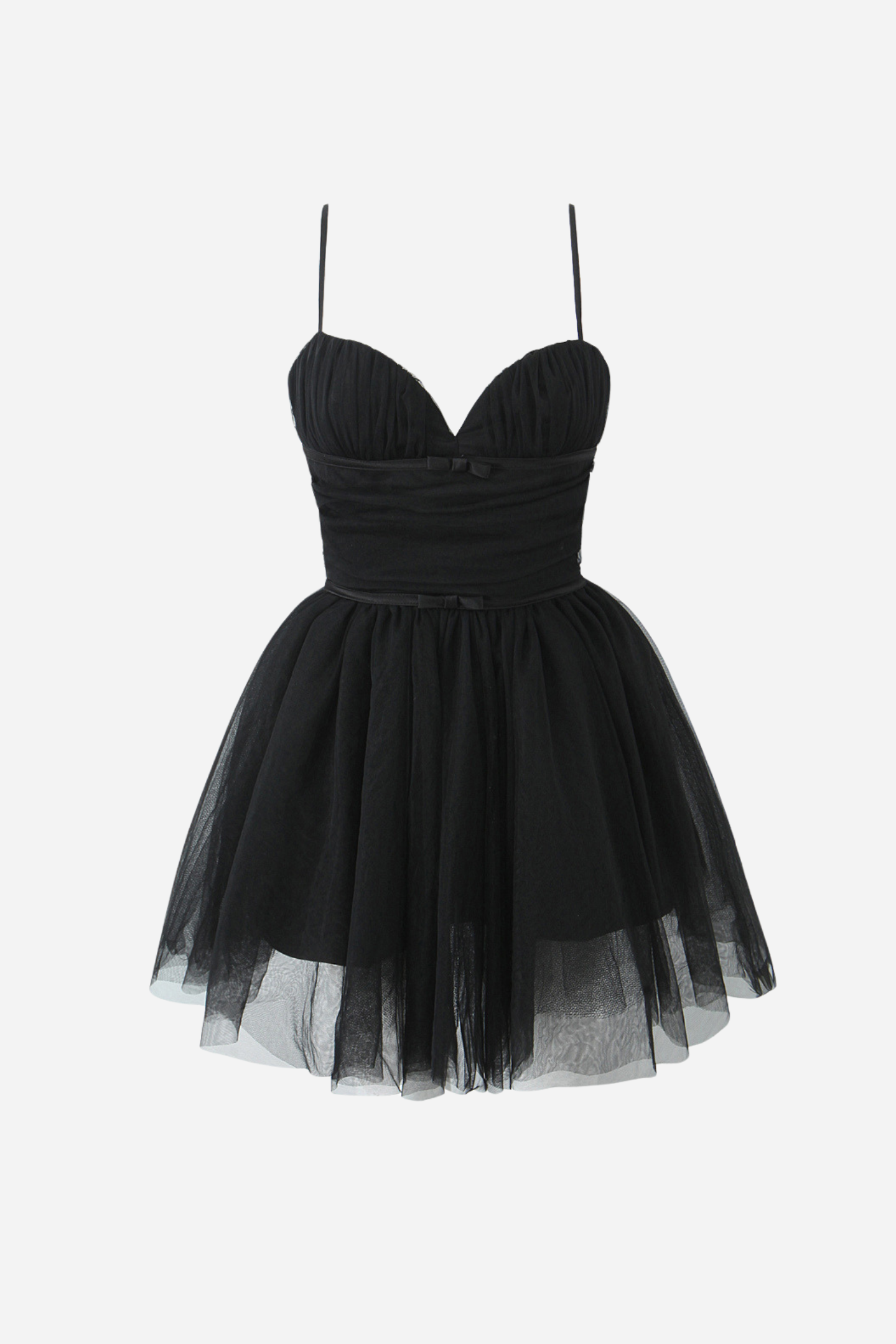 Vestido lencero mini de malla con lazo Myrna 