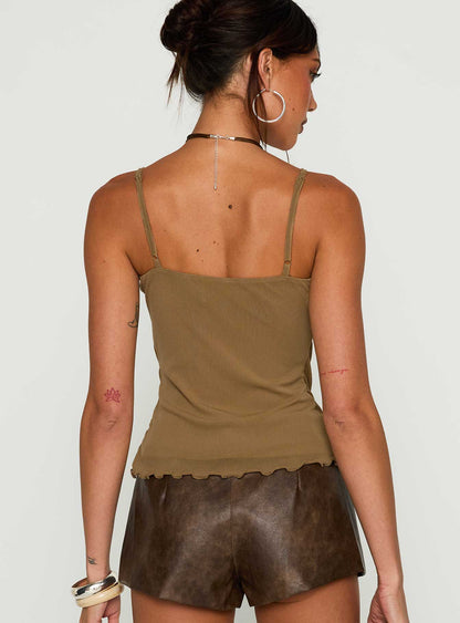 Start Of Summer Sequin Top Brown