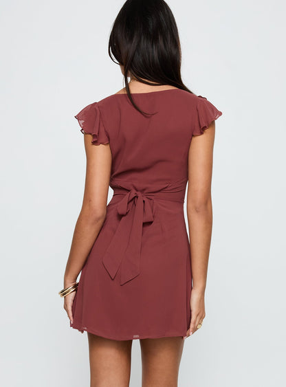 I Guess So Mini Dress Currant