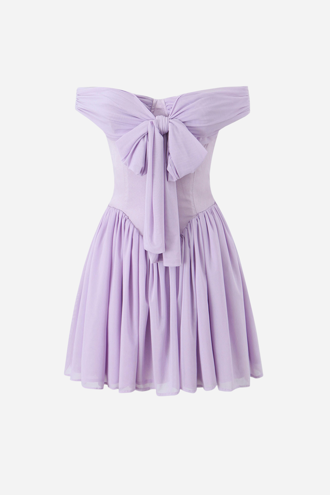 Vestido mini con volantes y hombros descubiertos de Gail 