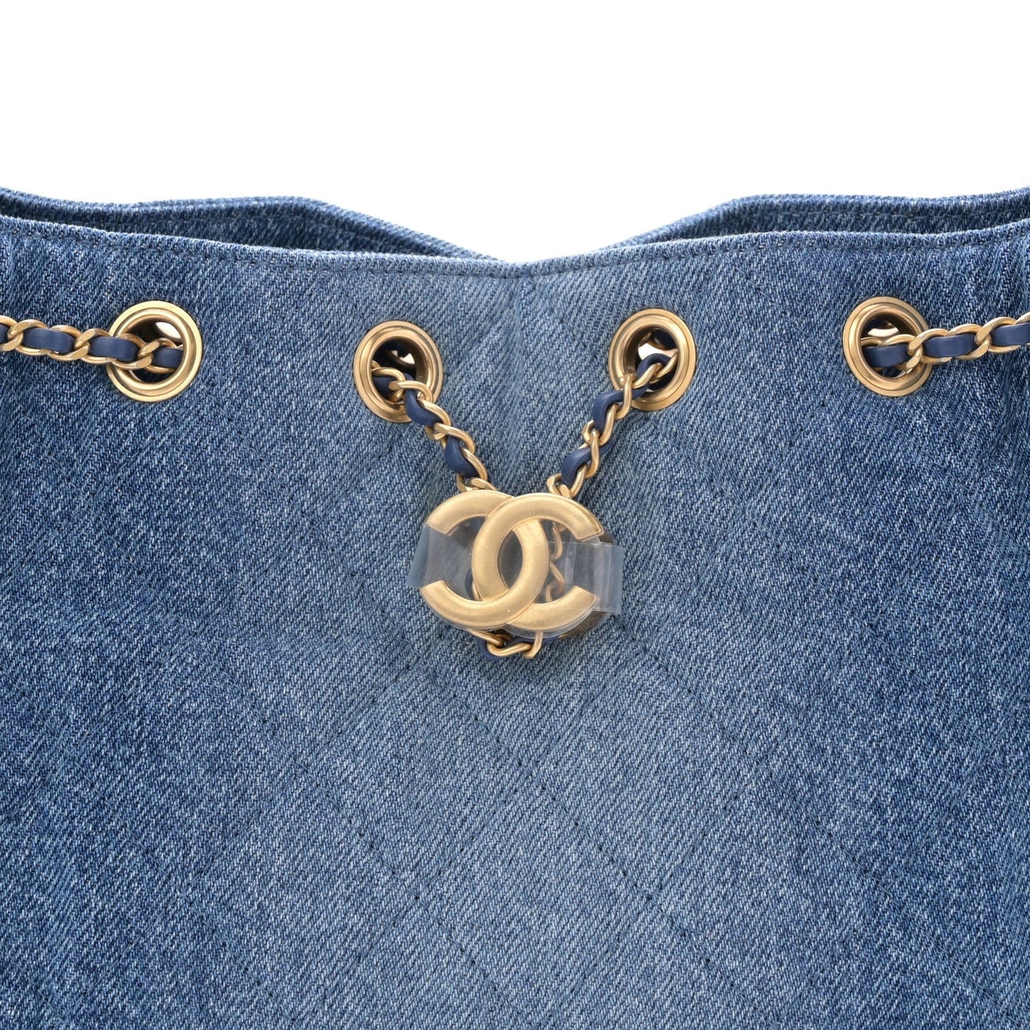 Washed Denim Quilted Mini Chanel 25 Handbag Blue