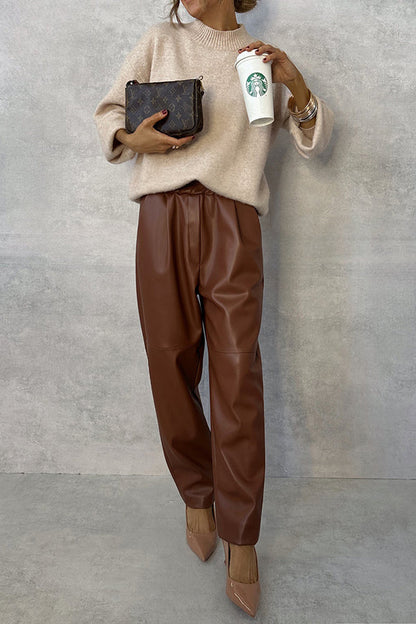 PANTALONES DE CUERO CAMEL