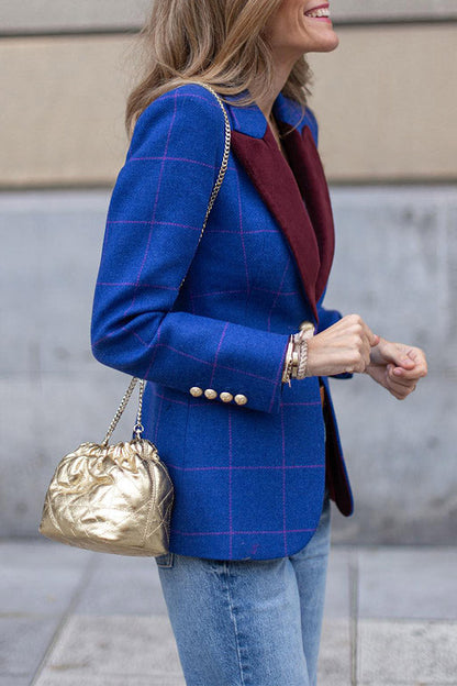 Blazer elegante con solapa en contraste