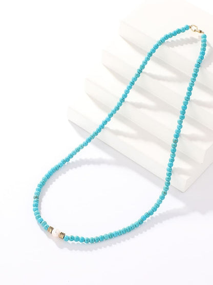 Collar de turquesa y perla 
