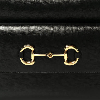 Textured Calfskin Small Horsebit 1955 Shoulder Bag Black