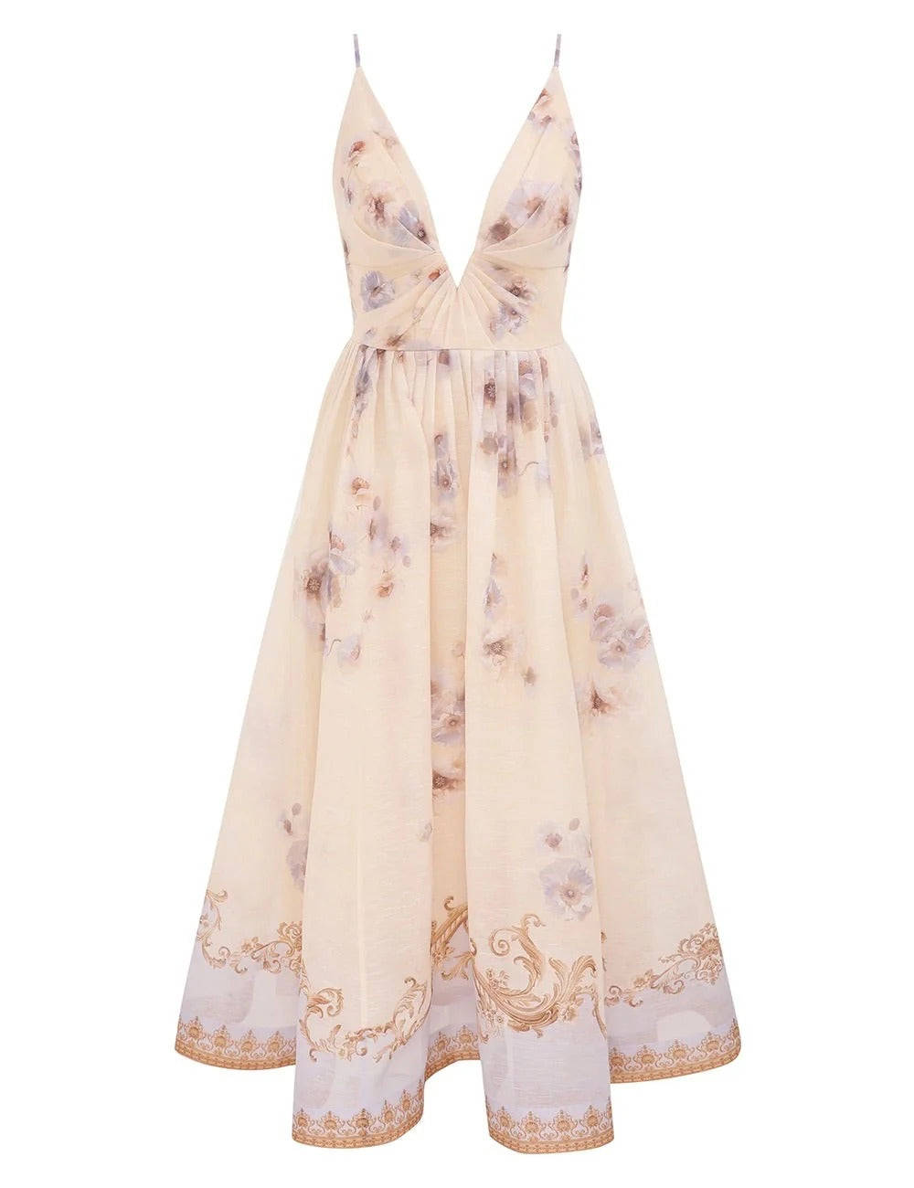 HERMES 25S V-NECK MIDI DRESS 110735