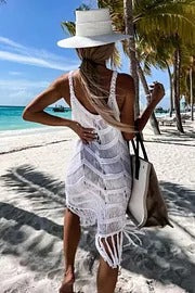 Vestido playero de punto con borlas y aberturas Queen of The Beach