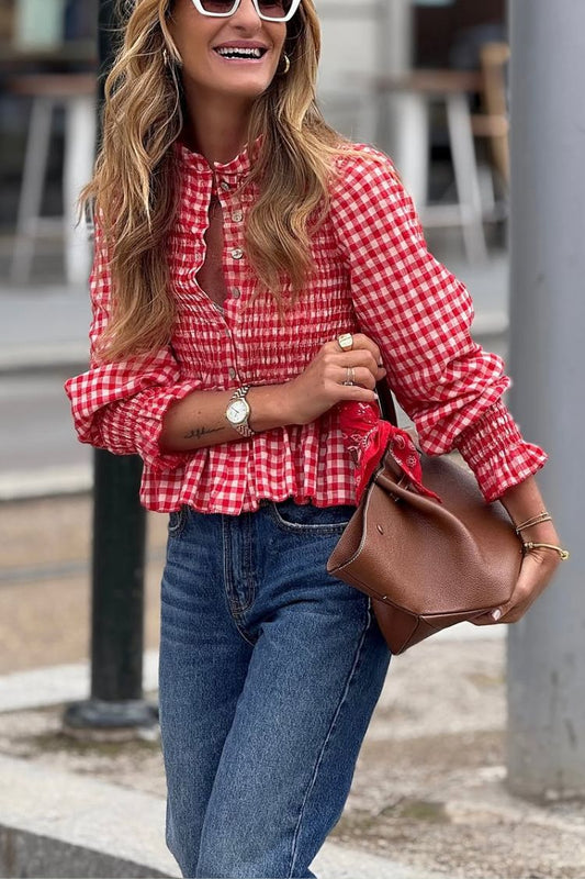 Blusa de nido de abeja Nora