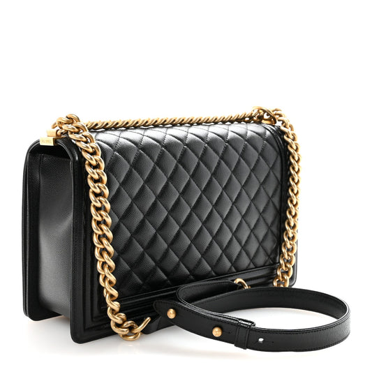 Caviar Quilted New Medium Boy Flap Black