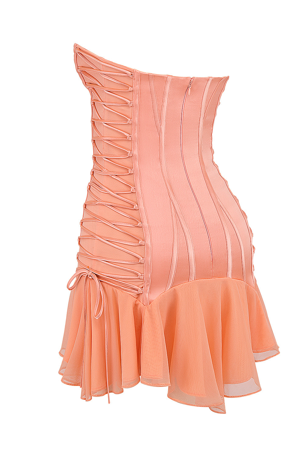 Cornelia Strapless Lace Up Mini Dress