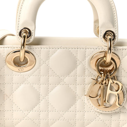 Lambskin Cannage Small Lady D-Joy Latte