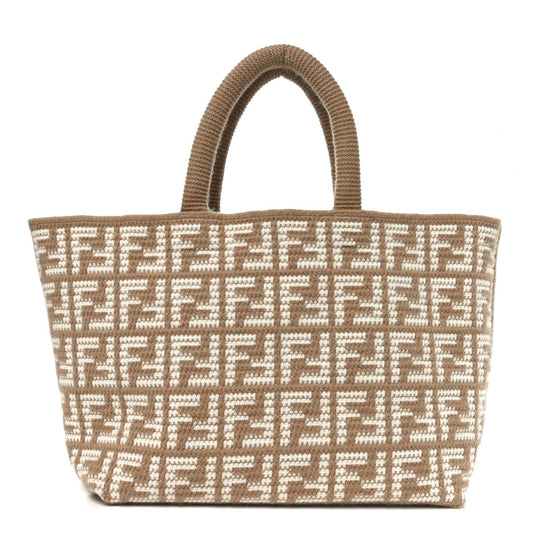 Cashmere Knit FF Large Shopper Tote Cammello