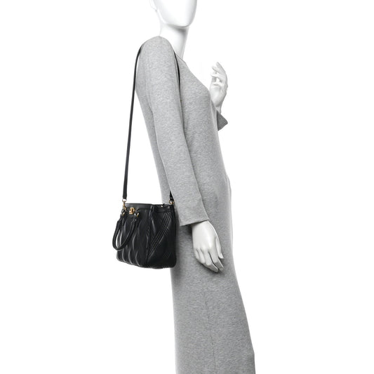 Calfskin Quilted Vlogo Small Top Handle Shoulder Bag Black
